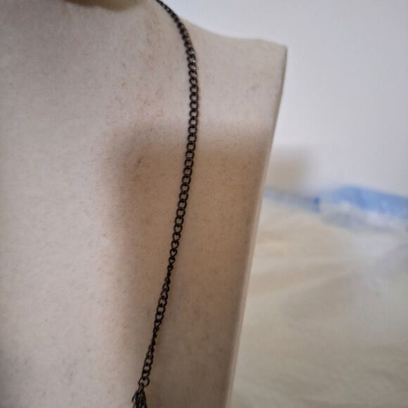 A Ball & Chain Women's Necklace Steampunk Multi-Layered Whimsigoth Metallic - Picture 4 of 8